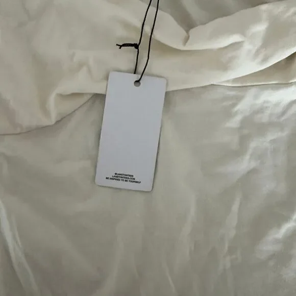 NWT Lanston White One Shoulder Stretch Drape Front Tank Top Womens Size XS - Picture 3 of 7